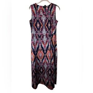New Directions Vibrant Geometric Maxi Dress